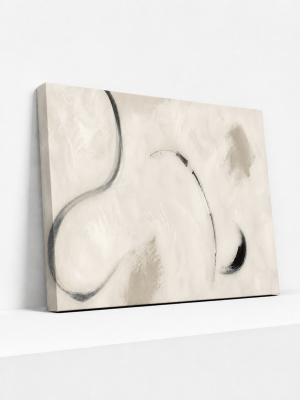 Looped Silence Canvas | Grey Abstract Wall Art