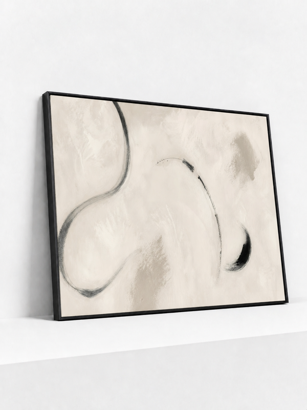 Looped Silence Metal Framed | Grey Abstract Wall Art