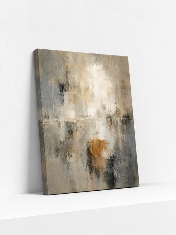 Tarnished Light Canvas | Grey Abstract Wall Art