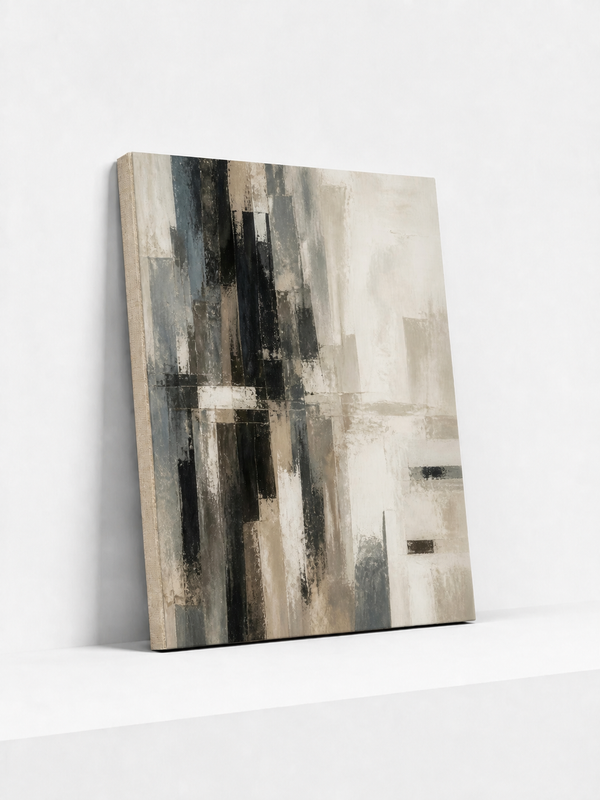 City Memory Canvas | Grey Abstract Wall Art