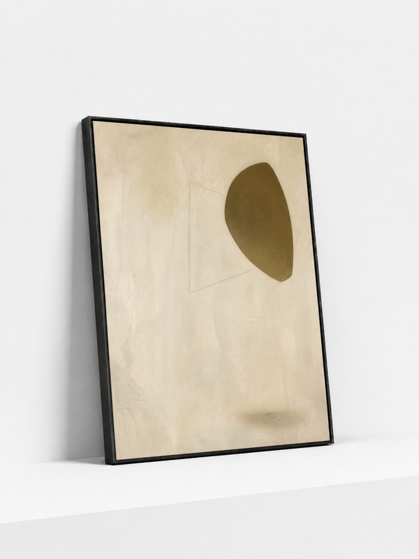 Suspended Earth Metal Framed | Minimalist Abstract Wall Art