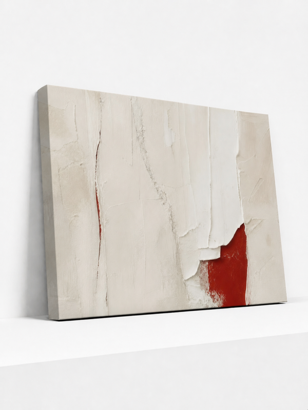 Red Interruption Canvas | Minimalist Abstract Wall Art