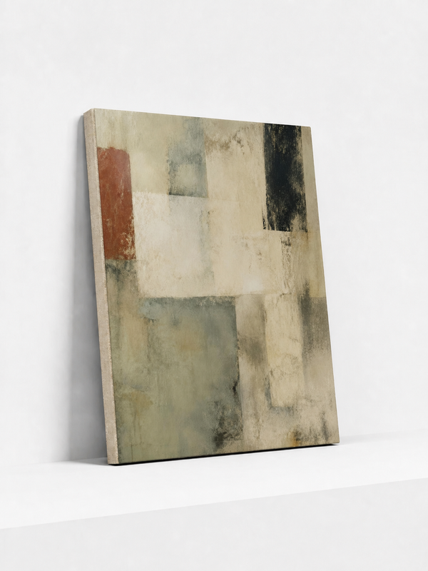 Weathered Blocks Canvas | Minimalist Abstract Wall Art