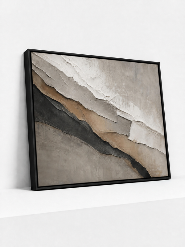 Relief Strata Framed Canvas | Textured Abstract Wall Art