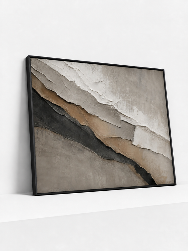 Relief Strata Metal Framed | Textured Abstract Wall Art