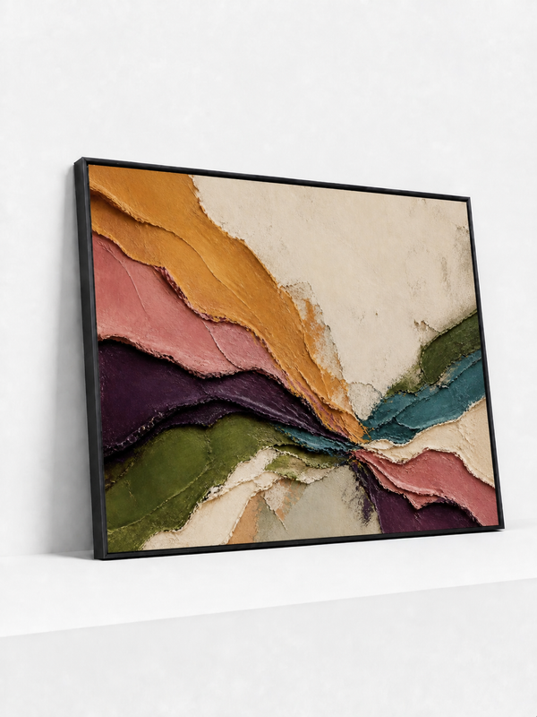Chromatic Convergence Metal Framed | Colorful Abstract Wall Art
