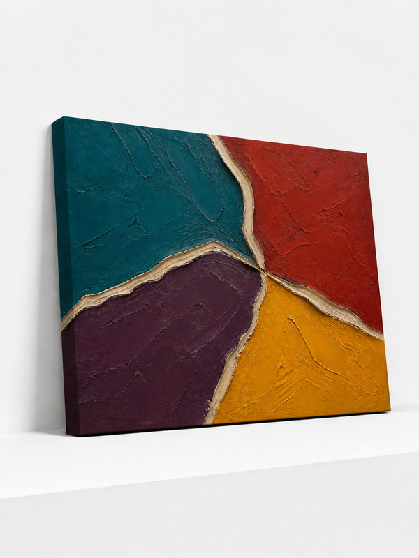 Incised Chroma Canvas | Colorful Abstract Wall Art