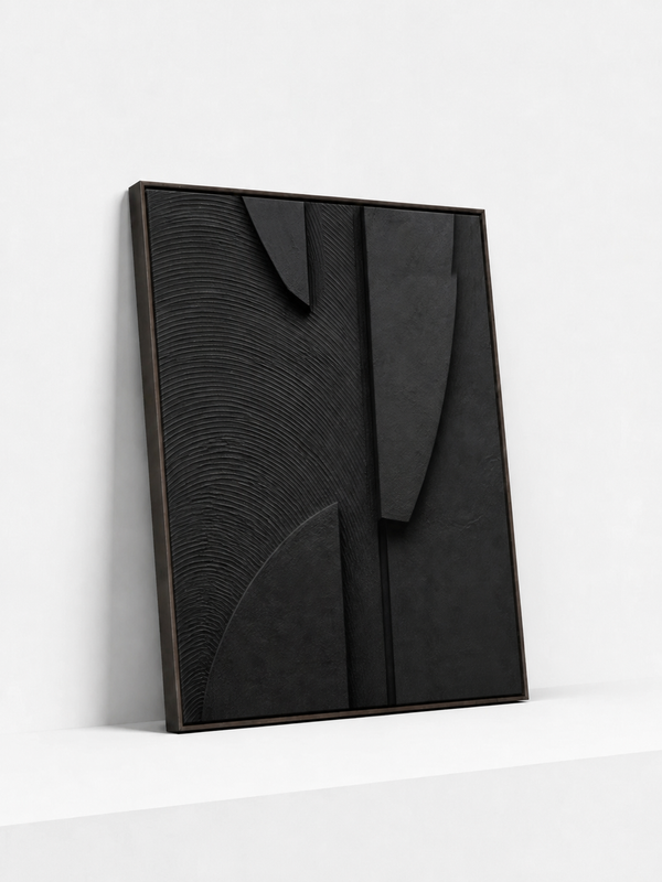 Carved Relief Wooden Framed | Textured Abstract Wall Art