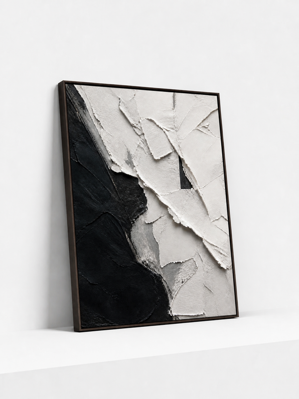 Torn Impasto Wooden Framed | Textured Abstract Wall Art