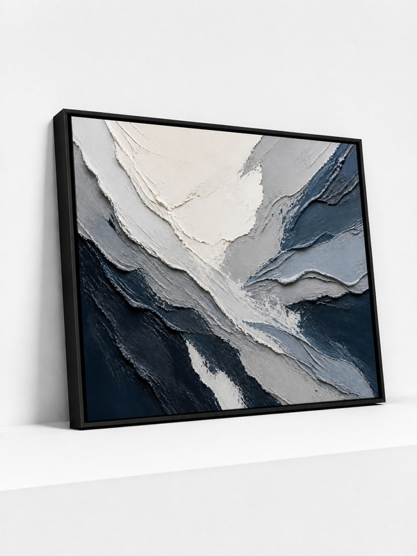 Blue Fold | Framed Canvas