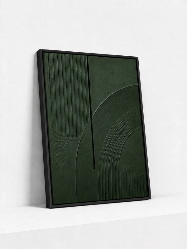 Combed Field Framed Canvas | Textured Abstract Wall Art
