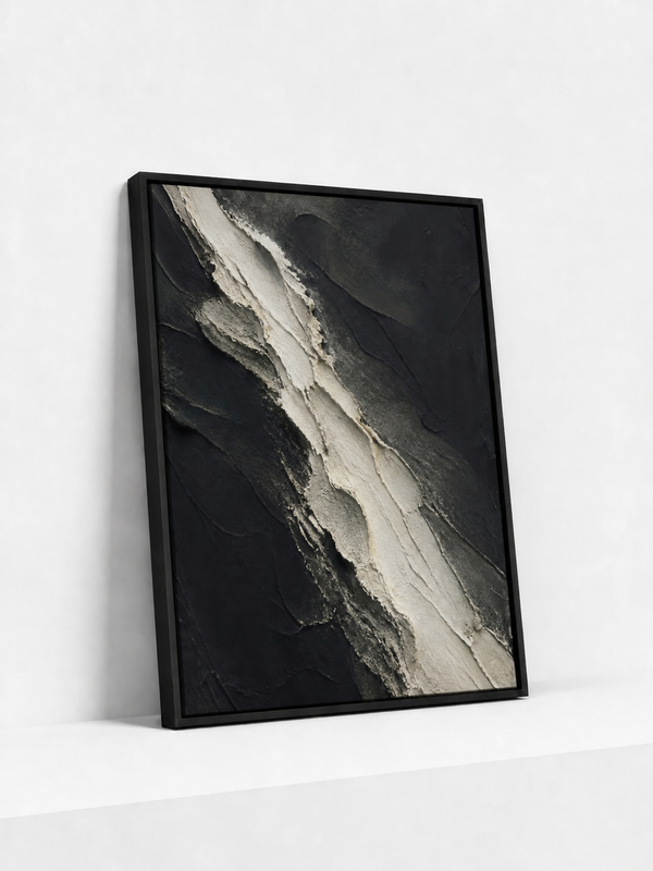 Geological Ridge Framed Canvas | Textured Abstract Wall Art