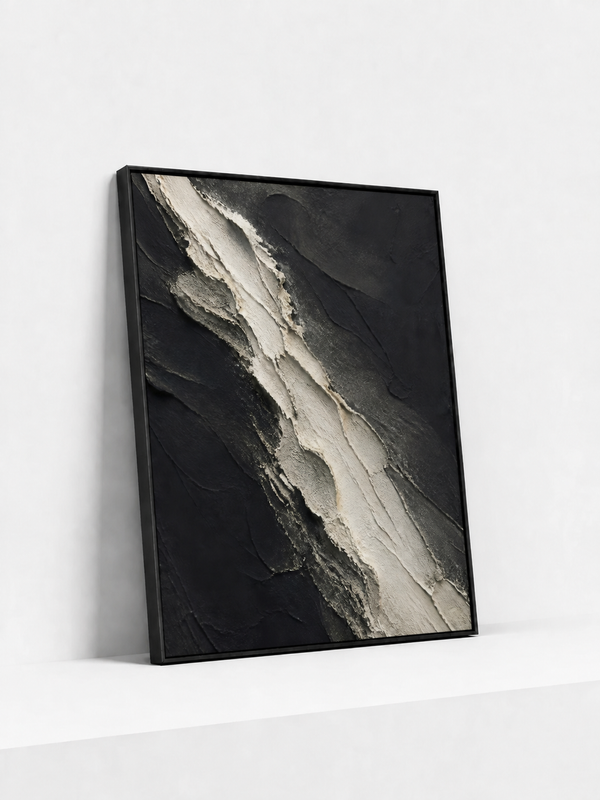 Geological Ridge Metal Framed | Textured Abstract Wall Art