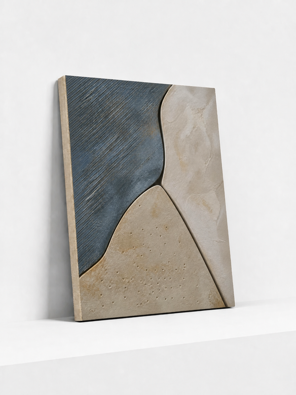 Ceramic Plates Canvas | Textured Abstract Wall Art