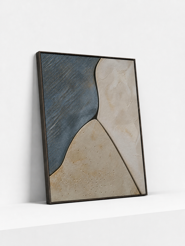 Ceramic Plates Wooden Framed | Textured Abstract Wall Art
