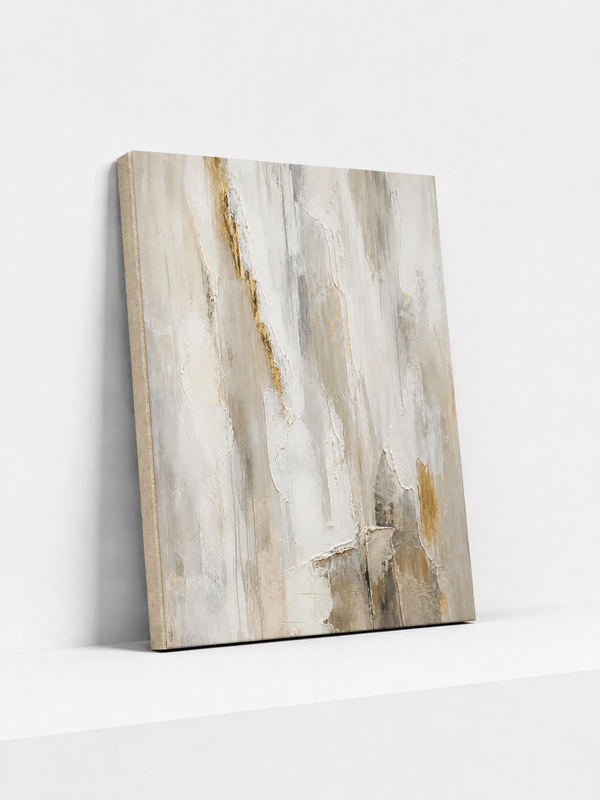 Mineral Veil Canvas | Gold Abstract Wall Art