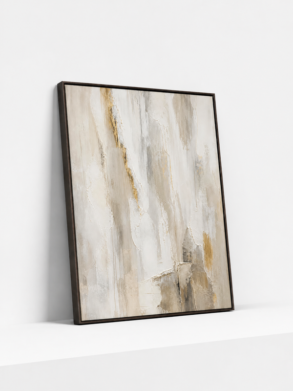 Mineral Veil Wooden Framed | Gold Abstract Wall Art