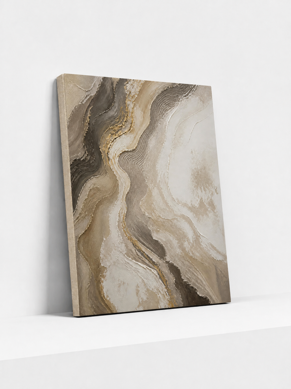 Painted Contour Canvas | Gold Abstract Wall Art