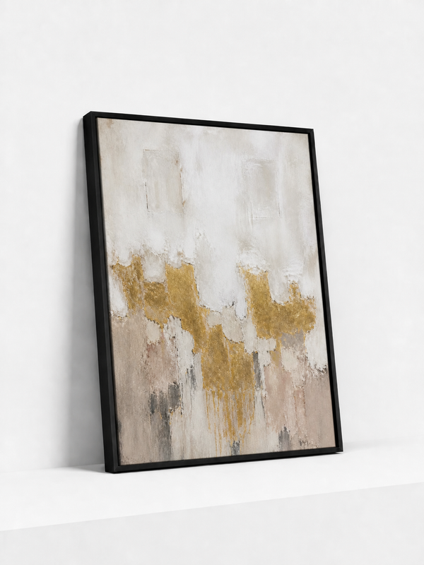 Gold Between Greys | Framed Canvas