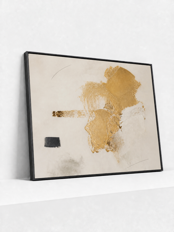 Material Cluster Metal Framed | Gold Abstract Wall Art