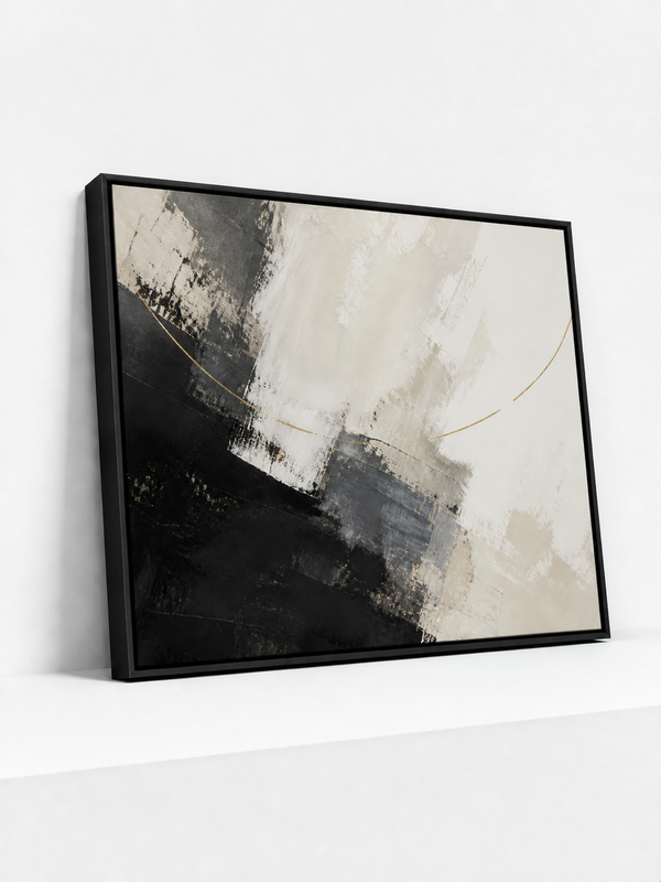 Counterlines Framed Canvas | Gold Abstract Wall Art