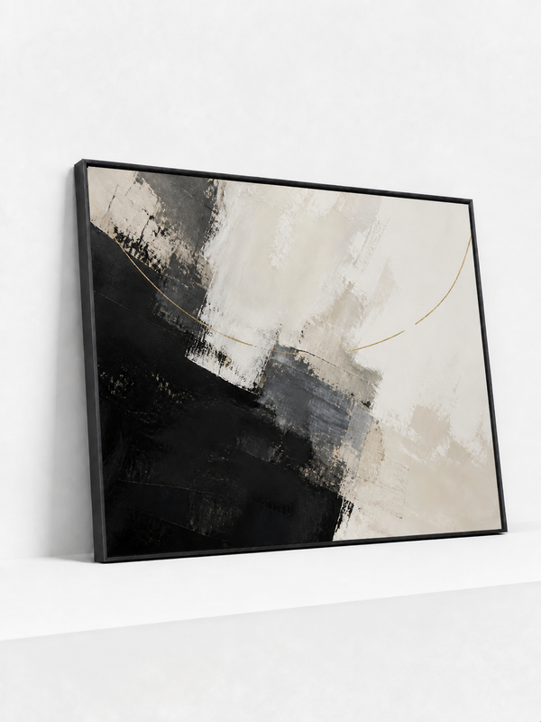 Counterlines Metal Framed | Gold Abstract Wall Art