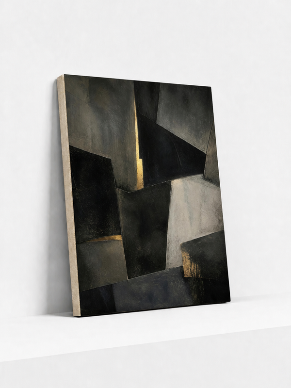 Nocturnal Architecture Canvas | Gold Abstract Wall Art