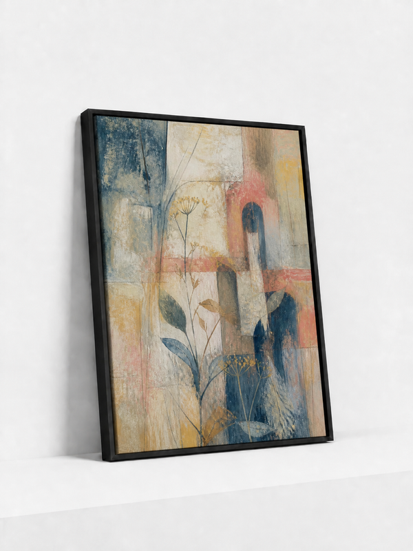 Garden In Ruins Framed Canvas | Neutral Abstract Wall Art
