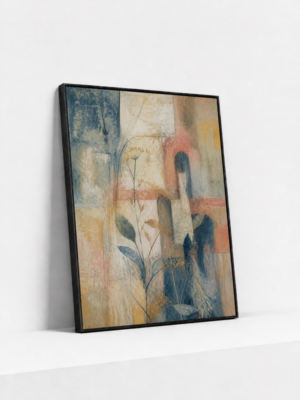 Garden In Ruins Metal Framed | Neutral Abstract Wall Art