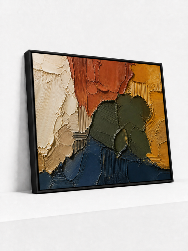 Grounded Matter Framed Canvas | Textured Abstract Wall Art