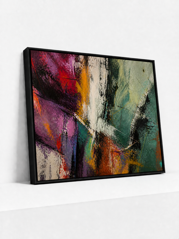 Crosscurrent Framed Canvas | Colorful Abstract Wall Art