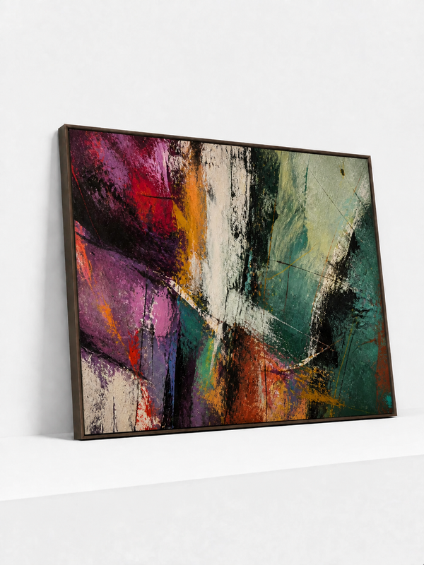 Crosscurrent Wooden Framed | Colorful Abstract Wall Art