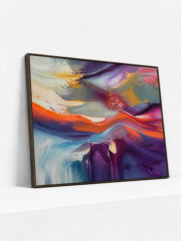 Moving Weather Wooden Framed | Colorful Abstract Wall Art