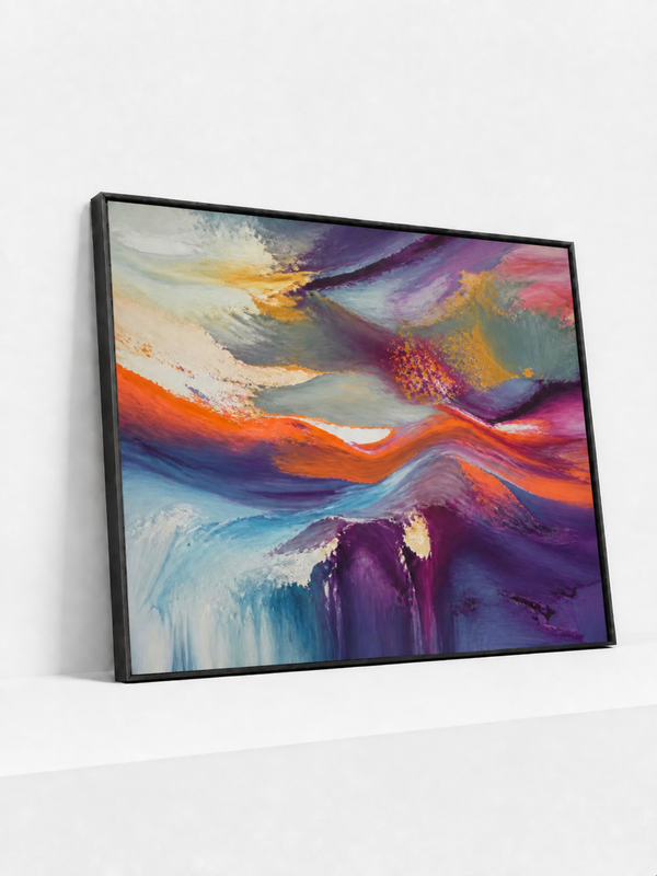 Moving Weather Metal Framed | Colorful Abstract Wall Art