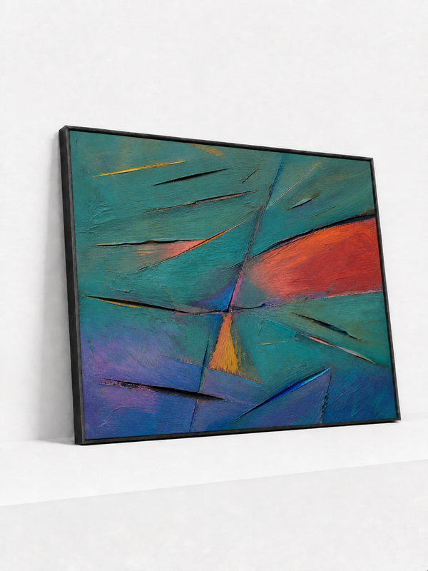 Open Fracture Metal Framed | Colorful Abstract Wall Art