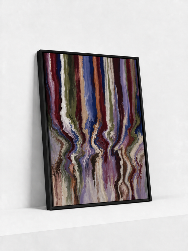 Falling Measure Framed Canvas | Colorful Abstract Wall Art