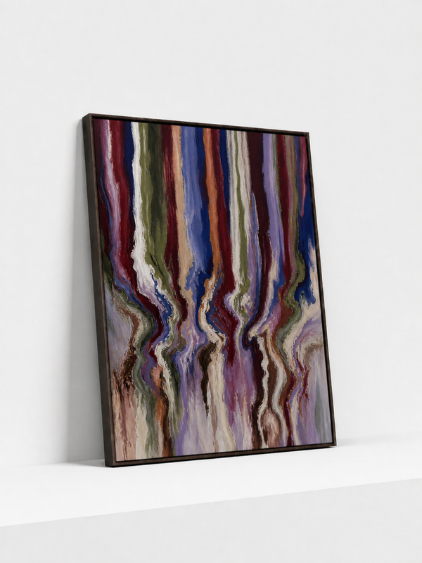 Falling Measure Wooden Framed | Colorful Abstract Wall Art