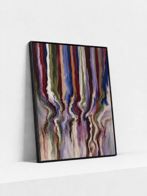 Falling Measure Metal Framed | Colorful Abstract Wall Art