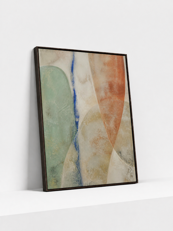 Mineral Air Wooden Framed | Neutral Abstract Wall Art