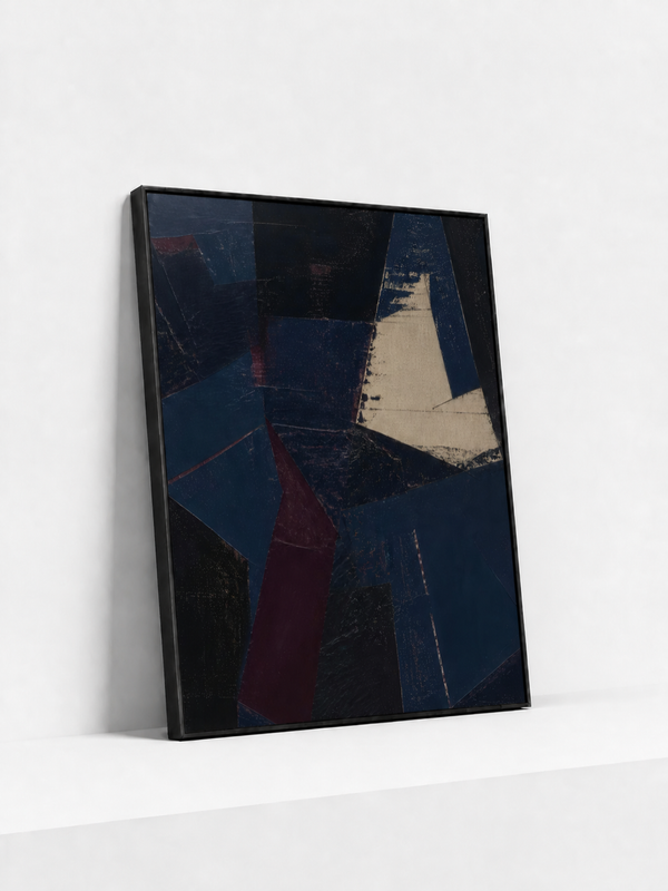 Night Layers Metal Framed | Geometric Abstract Wall Art