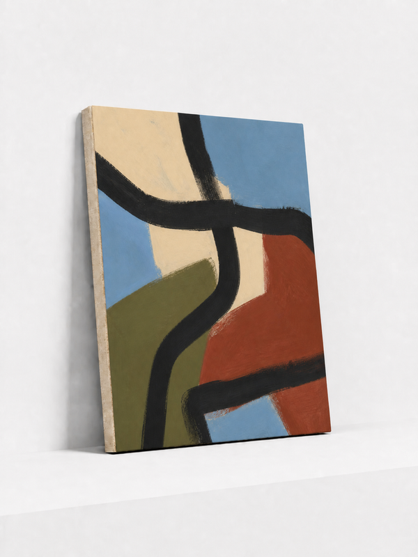 Black Path Canvas | Modern Abstract Wall Art