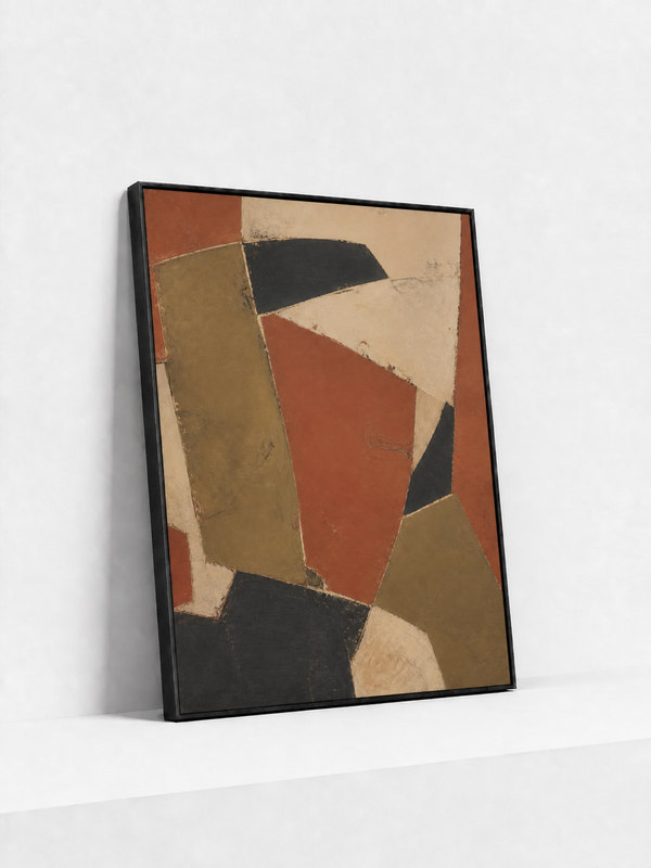 Earthen Measure Metal Framed | Geometric Abstract Wall Art