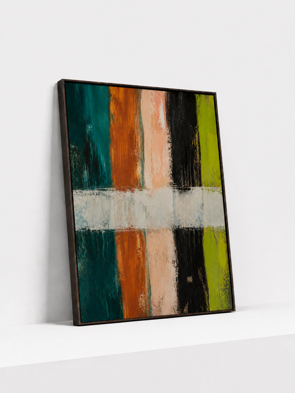 Vertical Weather Wooden Framed | Colorful Abstract Wall Art