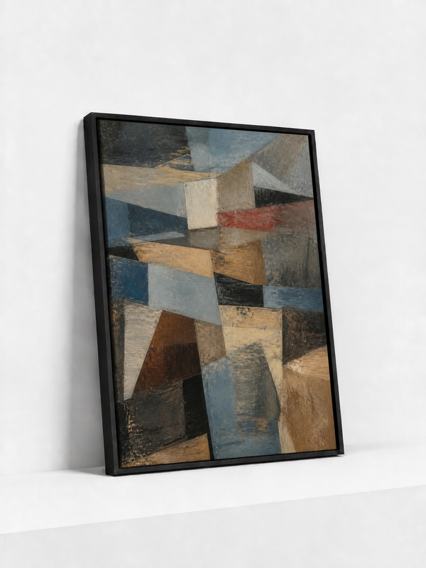 Divided Land Framed Canvas | Geometric Abstract Wall Art