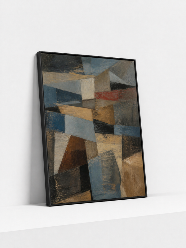 Divided Land Metal Framed | Geometric Abstract Wall Art