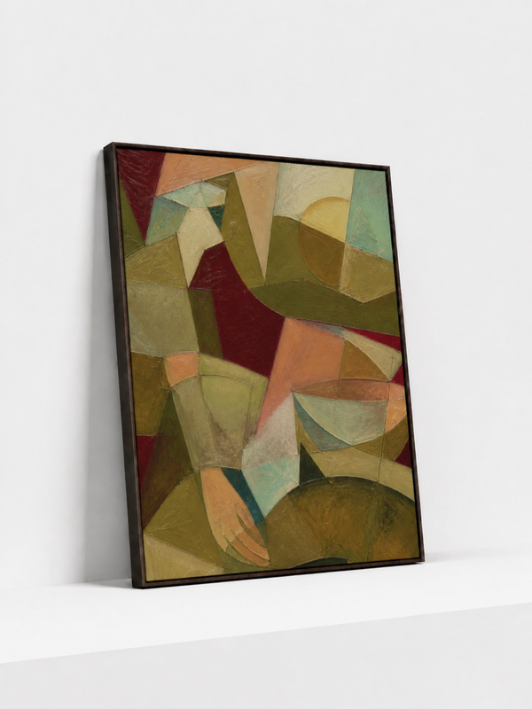 Impossible Table Wooden Framed | Colorful Abstract Wall Art