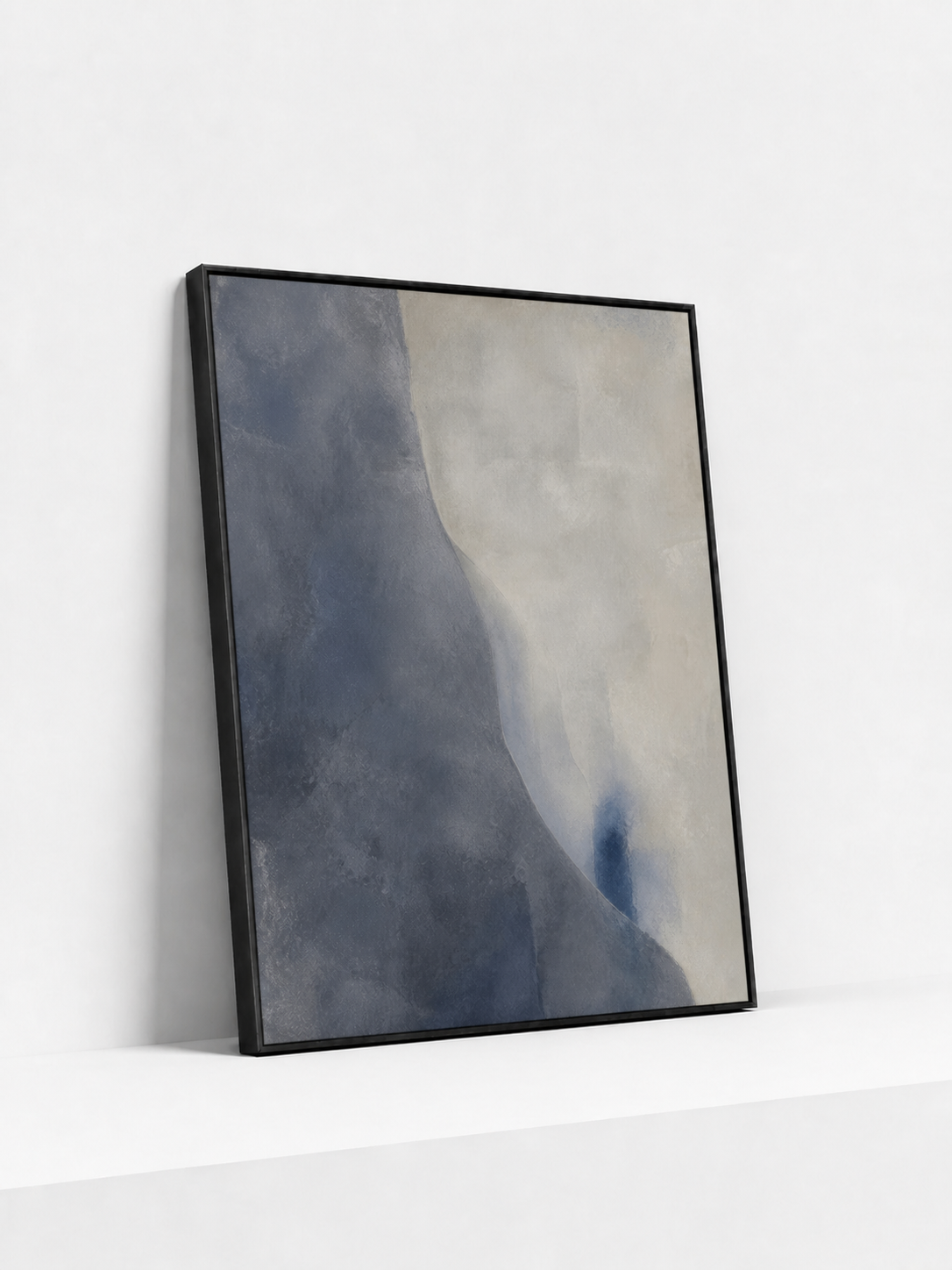Quiet Monument Metal Framed | Blue Abstract Wall Art