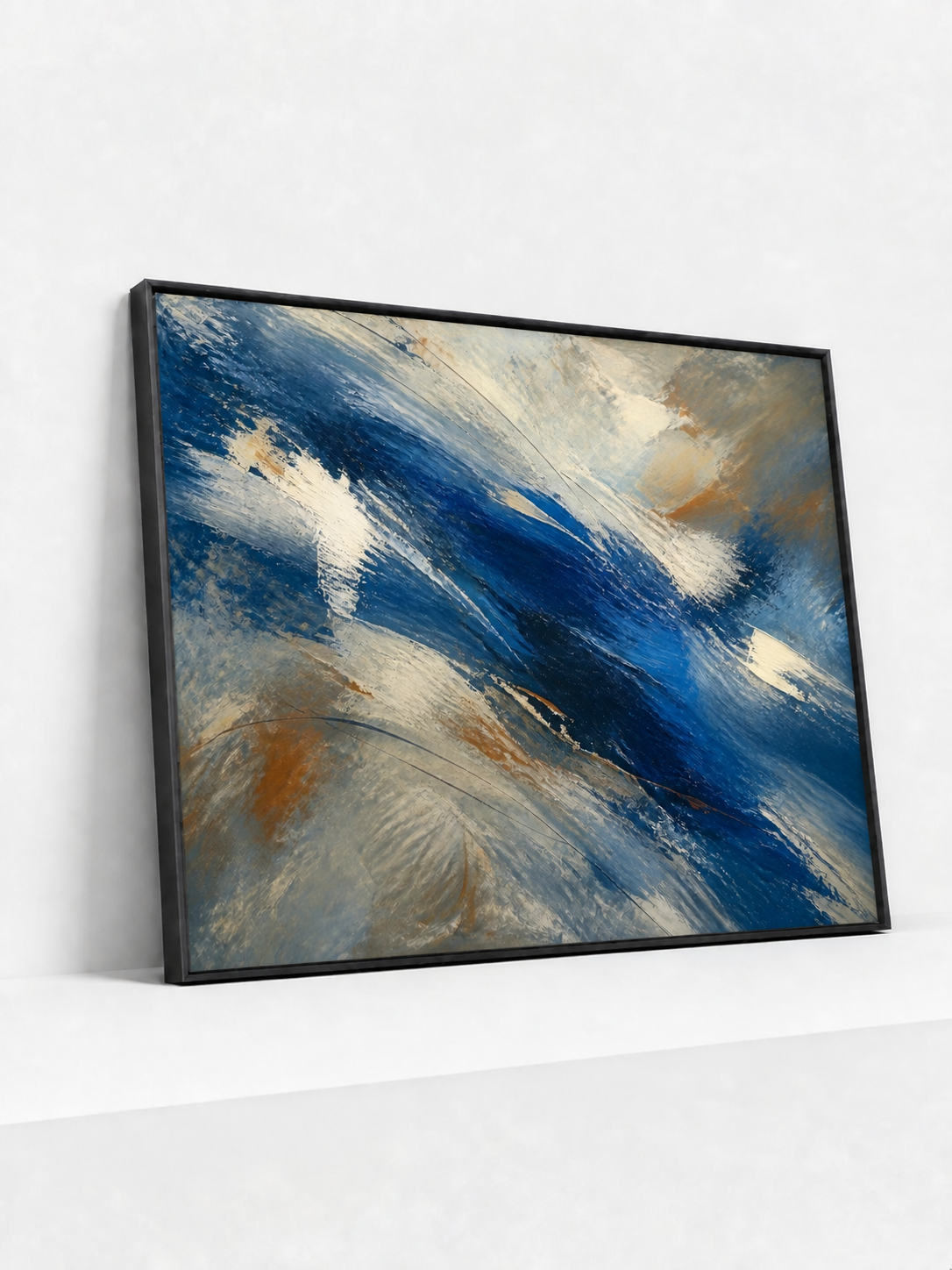 Broken Water Metal Framed | Blue Abstract Wall Art