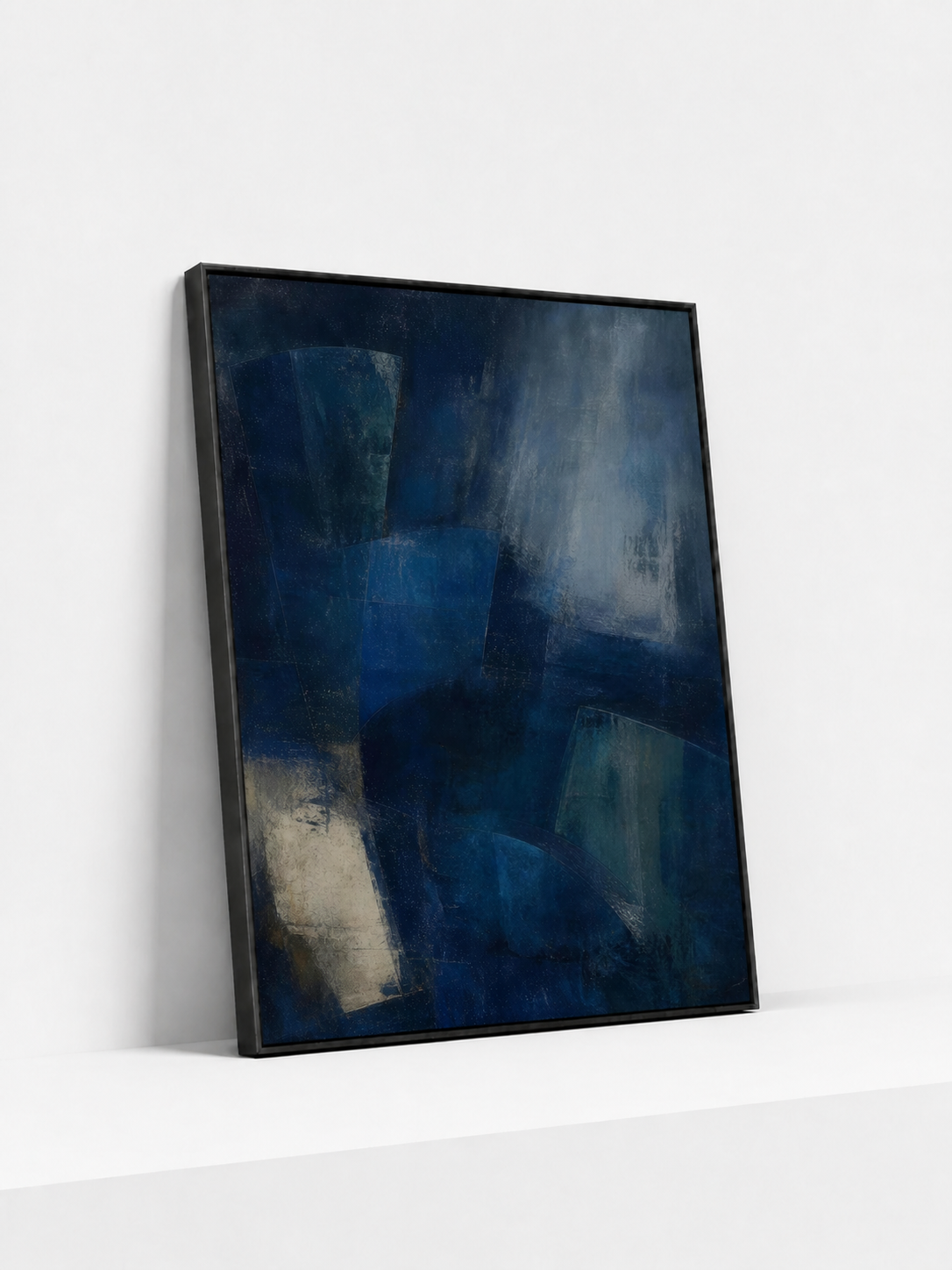 Submerged Field Metal Framed | Blue Abstract Wall Art