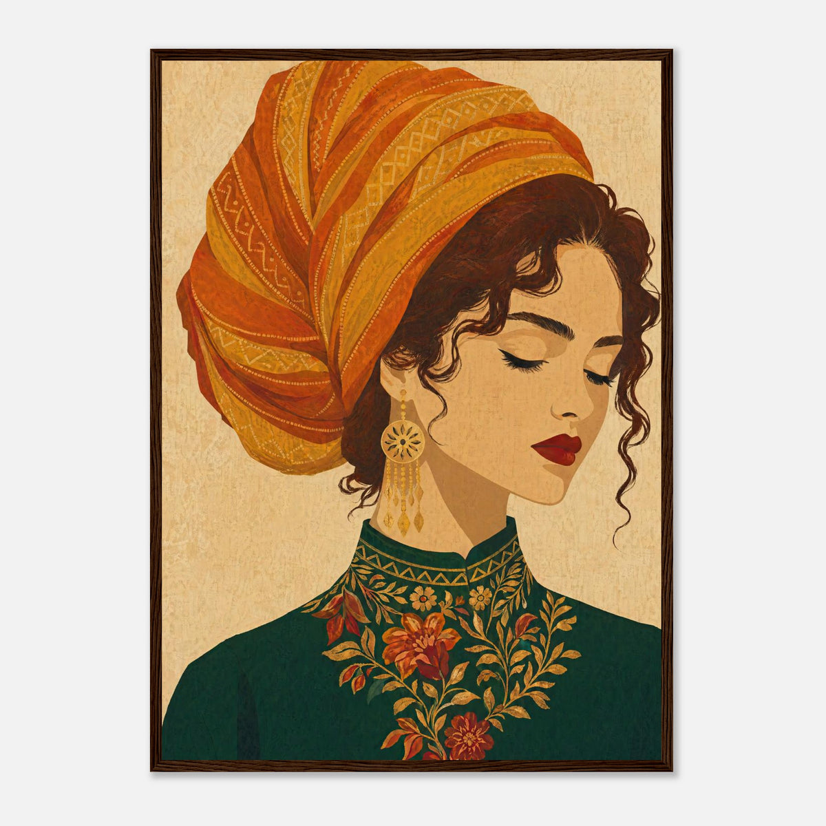 Bride | Souls Premium Wooden Framed - 50x70 cm / 20x28″ / Dark Wood